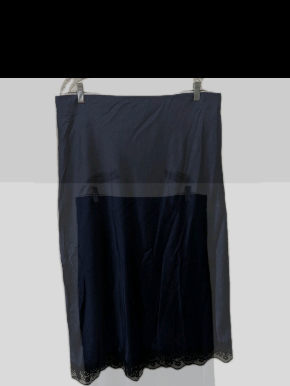 NWOT A New Day Satin Lace Hem Midi Slip Skirt XL Whimsical Fairy Romantic 100L - Picture 3 of 8